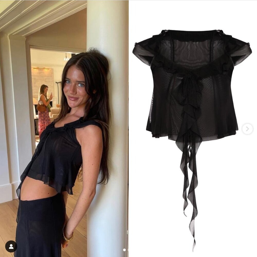 NiiHai Black Mesh Top size XS